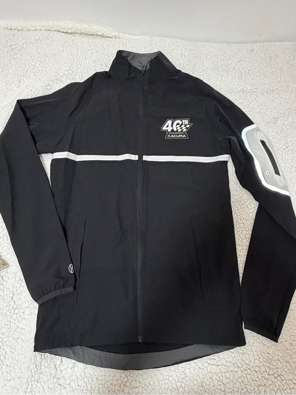 Holloway Black and White Full-Zip Athletic Jacket